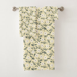 Whispering Meadow - Pale Custard Butter Yellow Badhandtuch Set