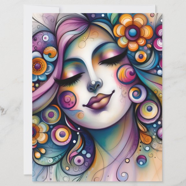 Whispering Whimsical Woman Scrapbook Paper (Vorderseite)