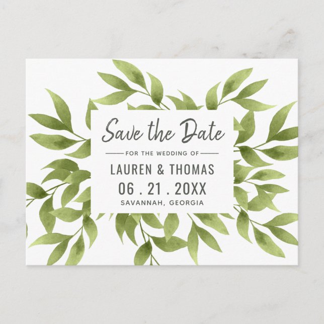 Whispering Willows Save the Date Hochzeit Postkart Ankündigungspostkarte (Vorderseite)