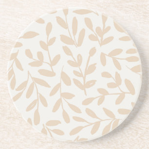 Whisperleaf-Zarte Botanik in Creme und Beige Getränkeuntersetzer