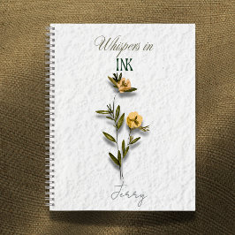 Whispers in Ink: Personalized Pressed Flower Notizbuch