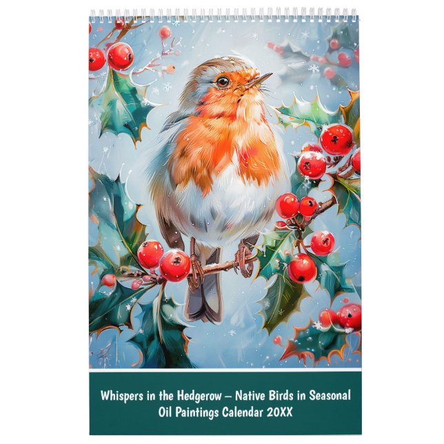 Whispers in the Hedgerow – Native Birds in Seasona Kalender (Titelbild)