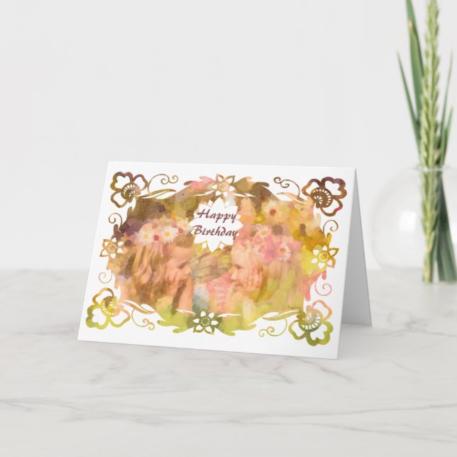 Whispers of Magic: Two Fairy Friends in a Garden Karte (Vorderseite)