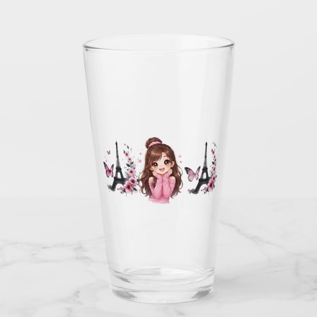 Whispers of Paris Petals Over the Eiffel A Butterf Glas (Vorderseite)