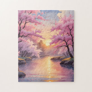 Whispers of Sakura at Sunset Puzzle