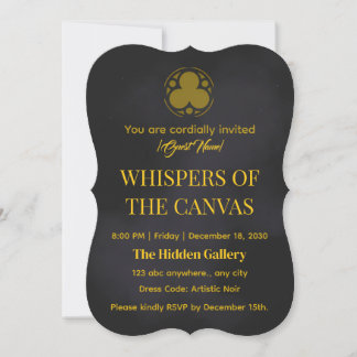 Whispers of the Canvas | Elegant Art Exhibition Einladung