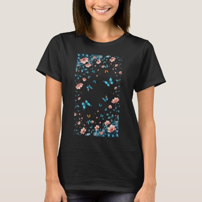 Whispers of Wings Midnight Bloom Flight Butterflie T-Shirt (Vorderseite)