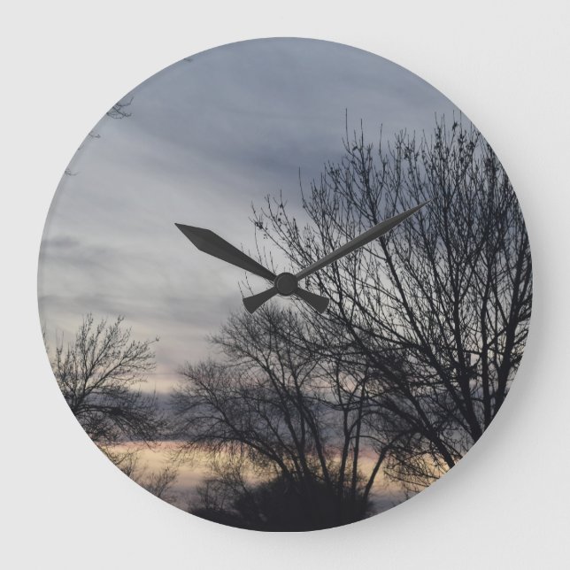 Whispers of Winter Große Wanduhr (Vorderseite)