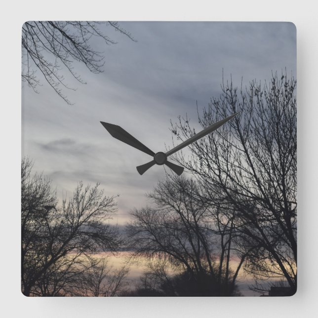 Whispers of Winter Quadratische Wanduhr (Vorderseite)