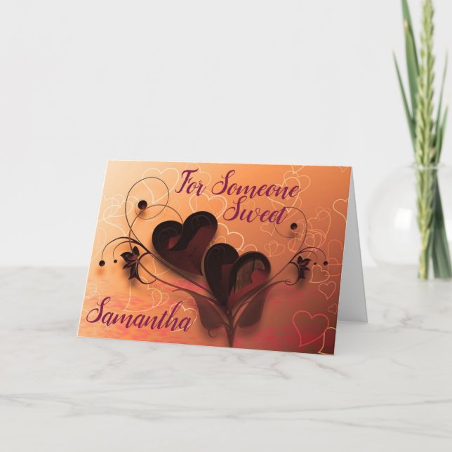 Whispy Hearts Happy Valentine's Day Card Karte (Vorderseite)