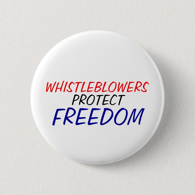 Whistleblowers schützen Freiheit Button (Vorderseite)