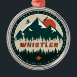 Whistler BC Canada Mountain Ski Vintag Ornament Aus Metall<br><div class="desc">Pfeifen British Columbia Kanada. Dieses Vintage Design macht den Fans von kanadischen Städten Weihnachten oder Geburtstag zu einem großartigen Geschenk. Das Vintage Design ist ein perfektes Geschenk für Camping und Naturliebhaber. - "Ändern Sie das Design nach Ihren eigenen Vorlieben. Sie können den Designstandort, die Ausrichtung, die Hintergrundfarben und die Größe...</div>