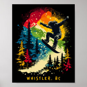 Whistler Bc Canada Snowboarder Snowboarder Resort Poster
