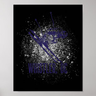 Whistler Bc Kanada Abfahrts-Ski-Dorf Retro-Design Poster