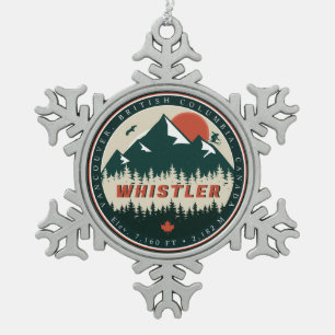 Whistler BC Kanada Berg Ski Vintage Schneeflocken Zinn-Ornament