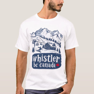 Whistler BC Kanada Blau Minimalist Skateboarding T-Shirt
