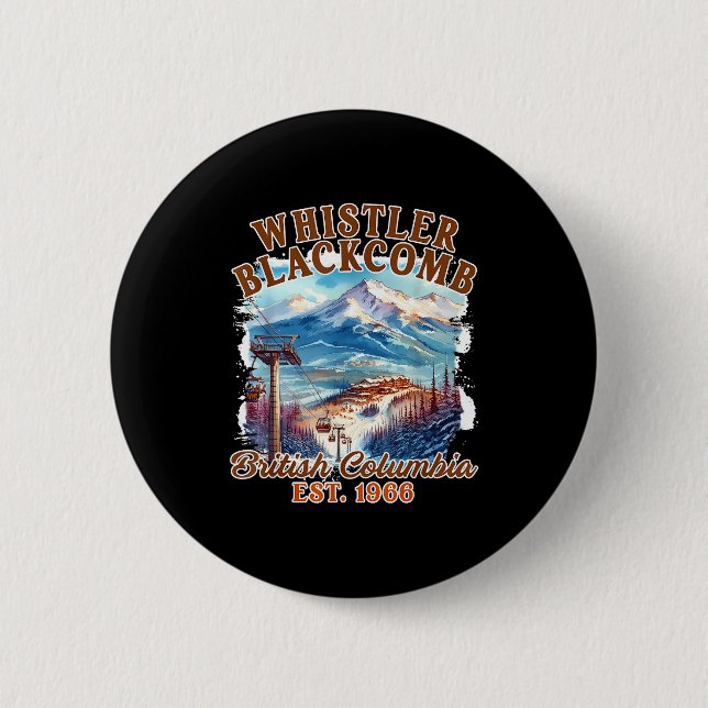 Whistler Blackcomb British Columbia Natur Button (Vorderseite)