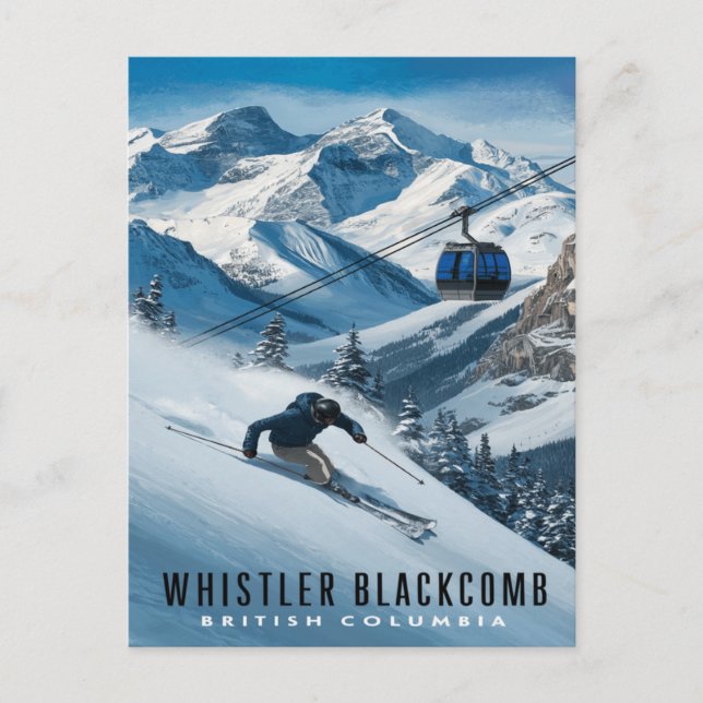 Whistler Blackcomb: Skifahren der Peaks Postkarte (Vorderseite)