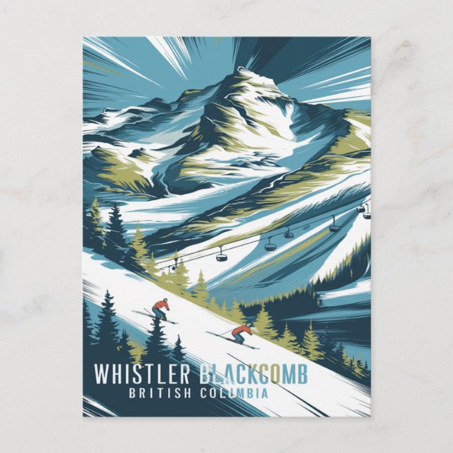 Whistler Blackcomb Skifahren Postkarte (Vorderseite)