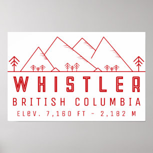 Whistler British Columbia Canada Minimalistisch Poster