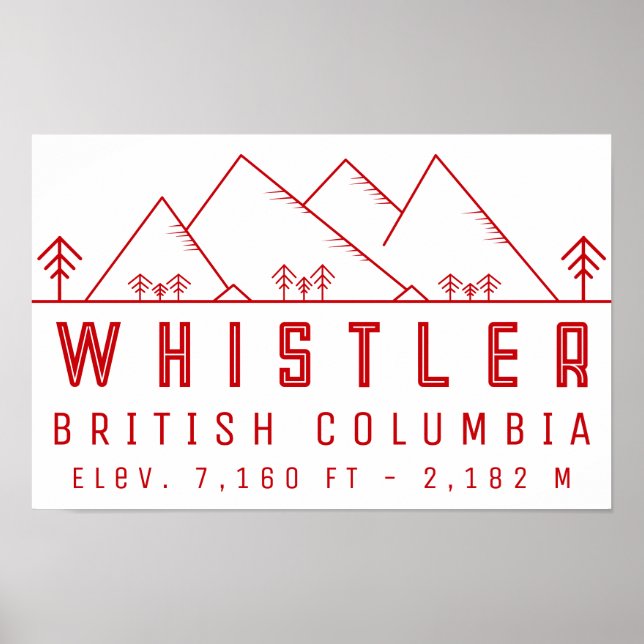 Whistler British Columbia Canada Minimalistisch Poster (Vorne)
