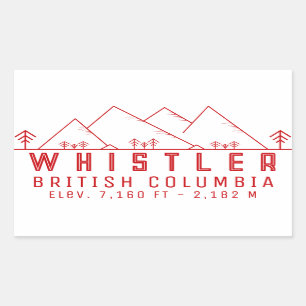 Whistler British Columbia Canada Minimalistisch Rechteckiger Aufkleber