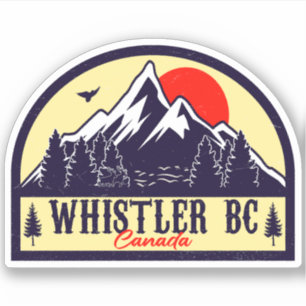 Whistler British Columbia Canada Minimalistisch Sk Aufkleber