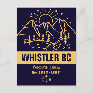 Whistler British Columbia Canada Minimalistisch Sk Postkarte