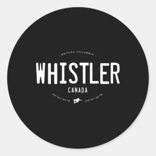 Whistler British Columbia Grafik Retro Vintage Sch Runder Aufkleber