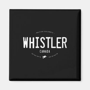 Whistler British Columbia Graphic Retro Vintag Sn Magnet