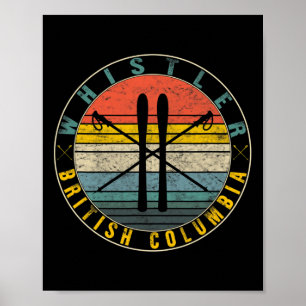Whistler British Columbia Ski Snowboarden Ski Poster