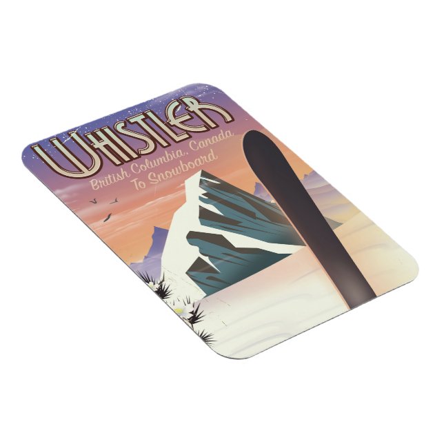 Whistler British Columbia Snowboardplakat Magnet (Rechte Seite)