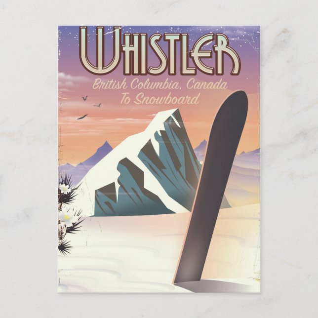 Whistler British Columbia Snowboardplakat Postkarte (Vorderseite)