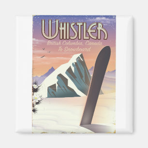 Whistler British Columbia Snowboardposter Magnet