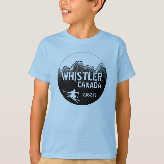 Whistler Canada blue ski art boys tee (Vorderseite)