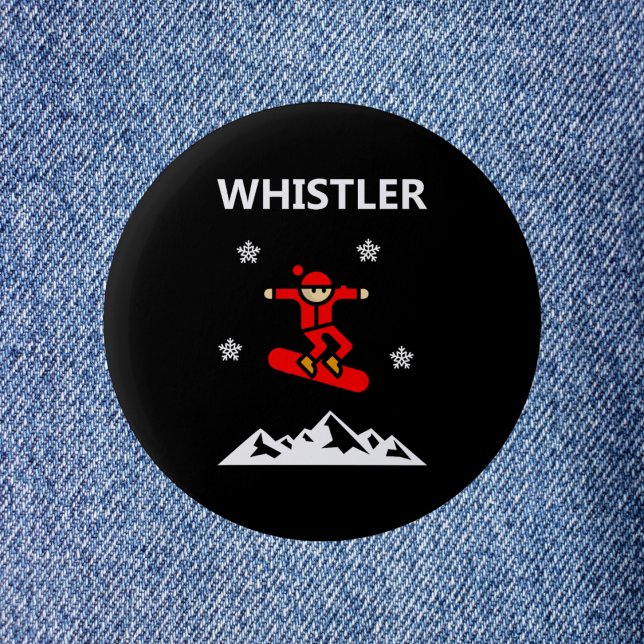 Whistler Canada Flying Snowboarder Color Button (Von Creator hochgeladen)