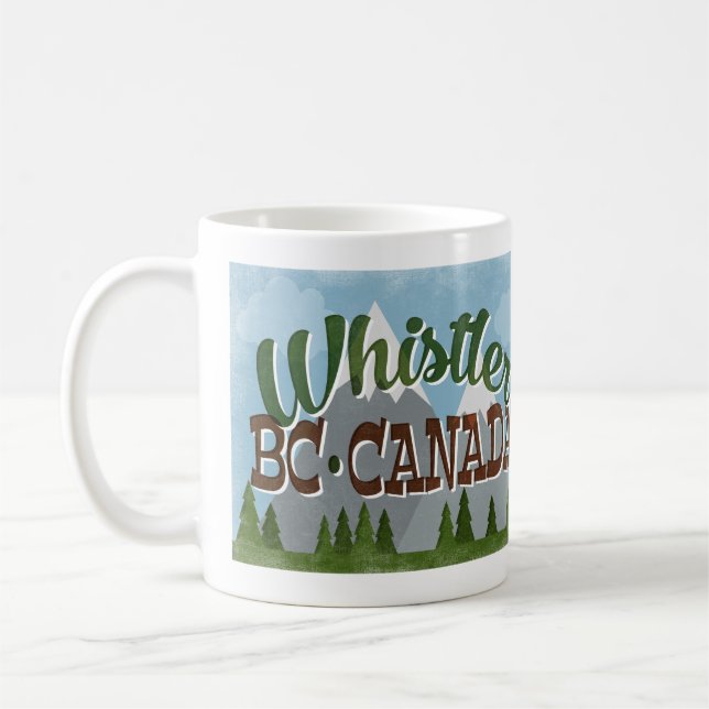 Whistler Canada Fun Retro Snowy Mountains Kaffeetasse (Links)