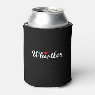 Whistler Canada Script Text Maple Leaf Dark Dosenkühler