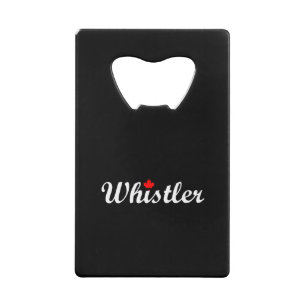 Whistler Canada Script Text Maple Leaf Dark Geldbeutel Flaschenöffner
