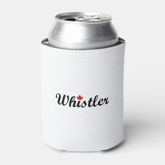 Whistler Canada Script Text Small Maple Leaf Dosenkühler (Kanne Vorderseite)