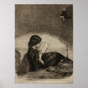 Whistler - Lesen bei Lampenlicht Poster