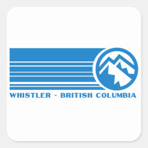 Whistler Ski Resort, British Columbia Quadratischer Aufkleber