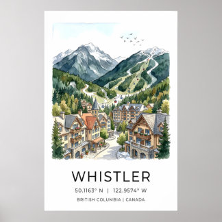 Whistler-Ski Resort Plakat Alpine Landschaft