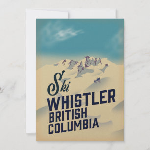 Whistler, Vancouver British Columbia Ski-Plakat Einladung