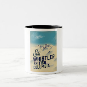 Whistler, Vancouver British Columbia Ski-Plakat Zweifarbige Tasse