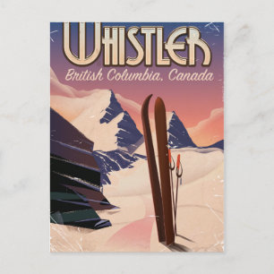 Whistler, Vancouver, British Columbia Skiposter Postkarte