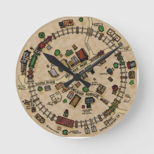 Whistlestop, Texas Runde Wanduhr