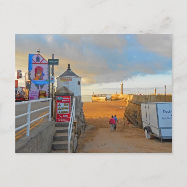 Whitby Beach Postkarte (Vorderseite)