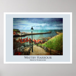 Whitby Harbour von 199 Stufen Poster