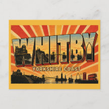 Whitby Yorkshire Coast Abtei & Hafen Vintage Kunst